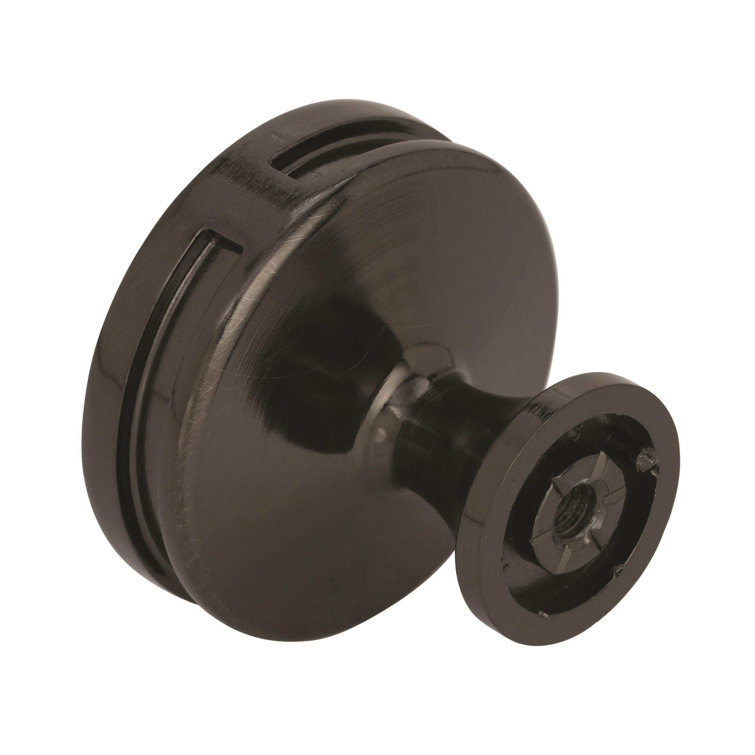Gunmetal Round Steel Knob with Mounting Hardware