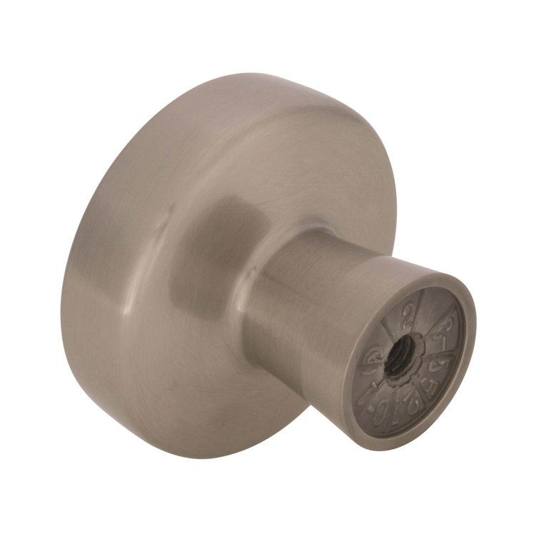 Satin Nickel Round Cabinet Knob with Mounting Hardware