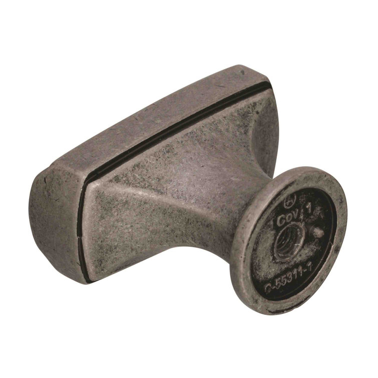 Aged Pewter Rectangular Transitional Cabinet Knob