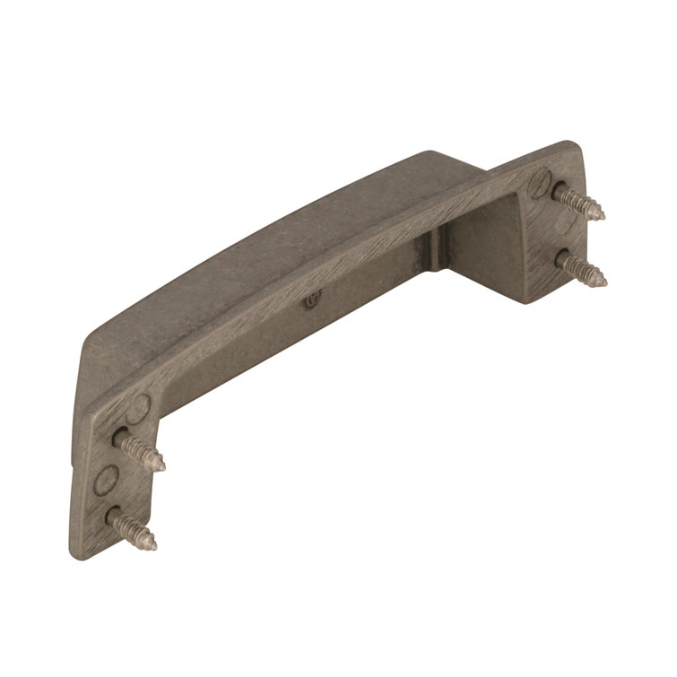 Aged Pewter Traditional Cup Pull with Mounting Hardware