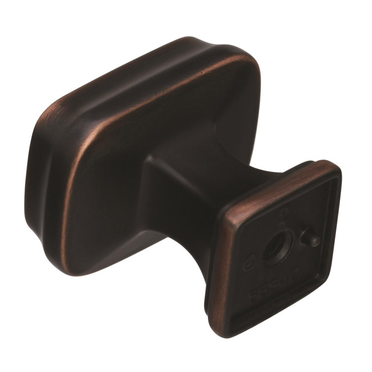 Oil Rubbed Bronze Rectangular Cabinet Knob with Mounting Hardware