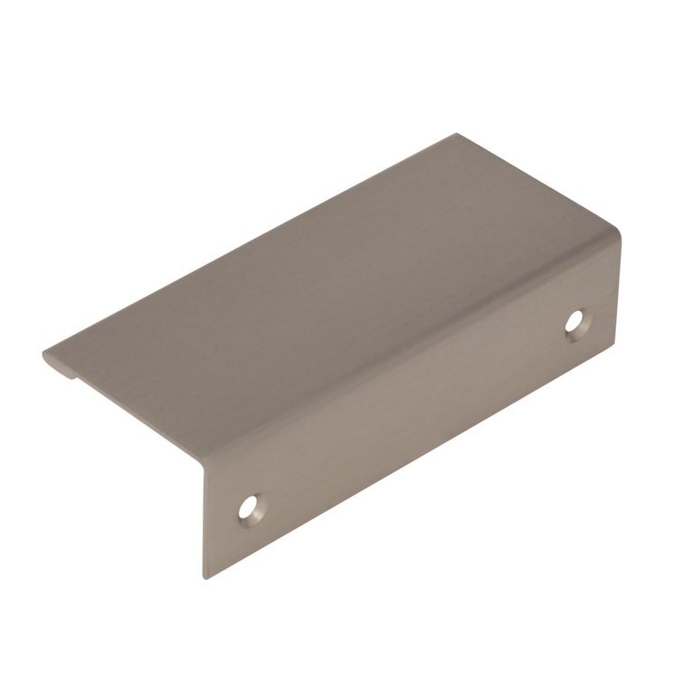 Brushed Nickel Modern Finger Cabinet Pull with Mounting Hardware