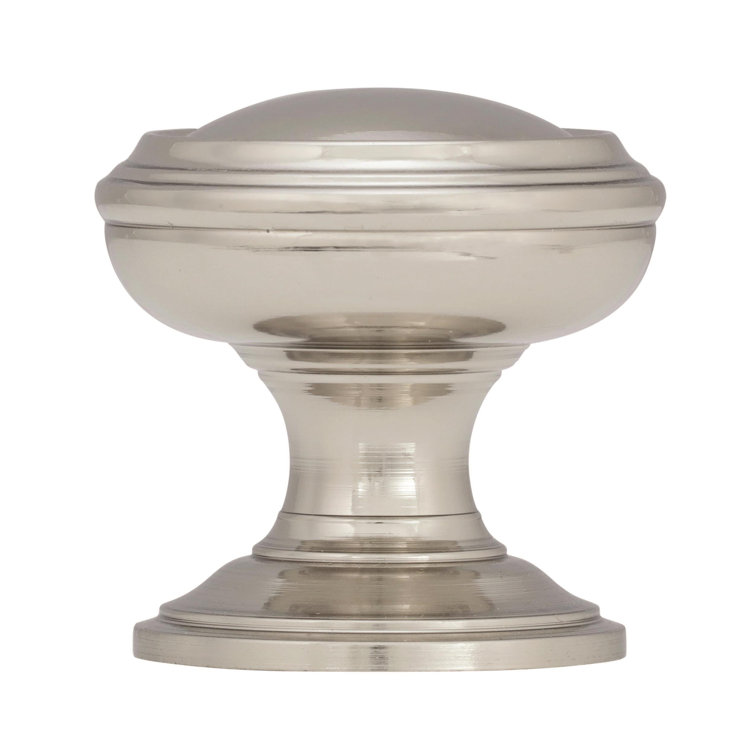 Polished Nickel Round Cabinet Knob with Mounting Hardware