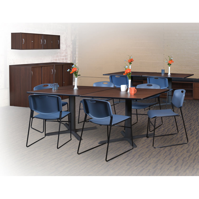 Zeng Black Metal Frame Armless Stackable Reception Chair