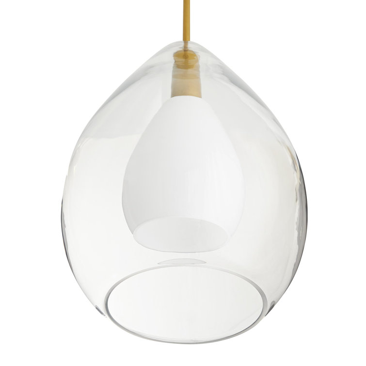 Antique Brass 22" Indoor/Outdoor Glass Pendant Light