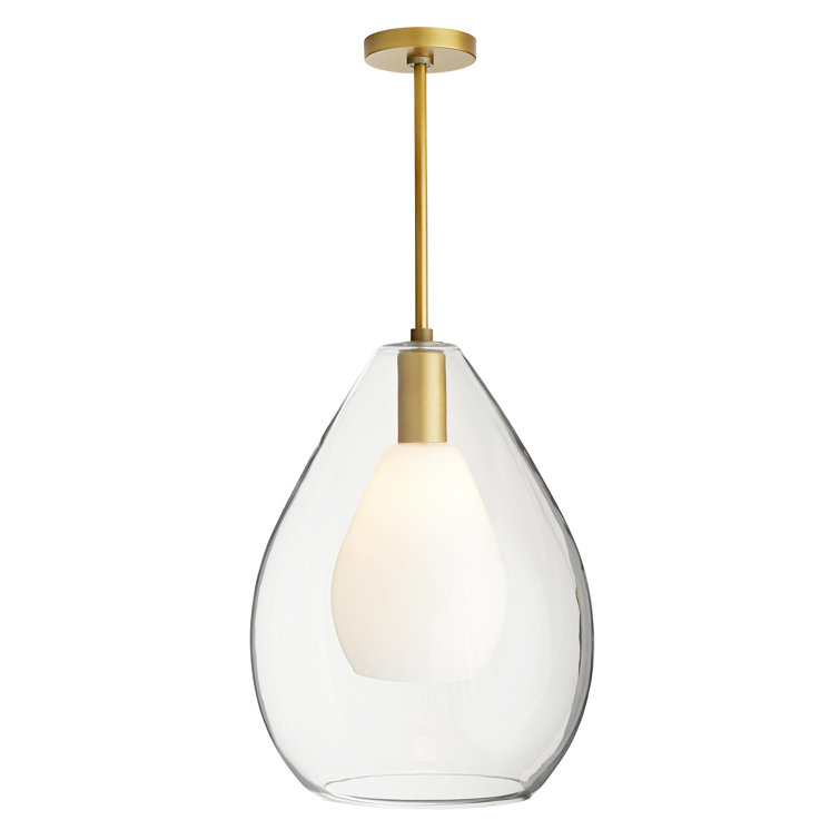 Antique Brass 22" Indoor/Outdoor Glass Pendant Light