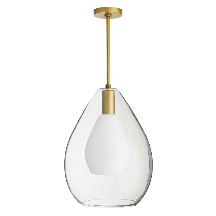 Antique Brass 22" Indoor/Outdoor Glass Pendant Light