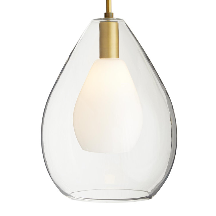 Antique Brass 22" Indoor/Outdoor Glass Pendant Light