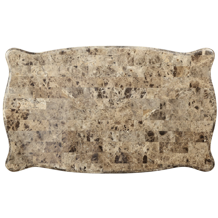 Shalisa Rectangular Walnut Coffee Table with Marble Top