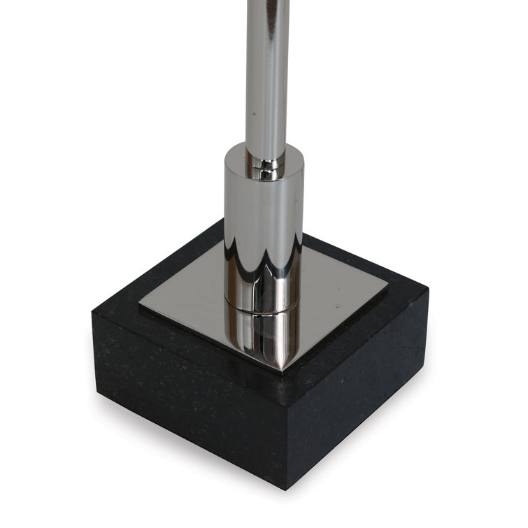 Nickel Buffet Lamp Set with Black Granite Base