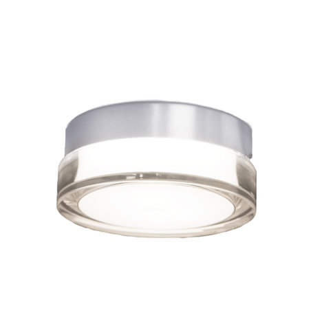 Pi Modern Black Aluminum LED Outdoor Flush Mount, 6.25"x2.5"