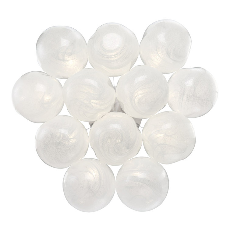 Brushed Nickel 12-Light Globe Chandelier with Rock Crystal Glass