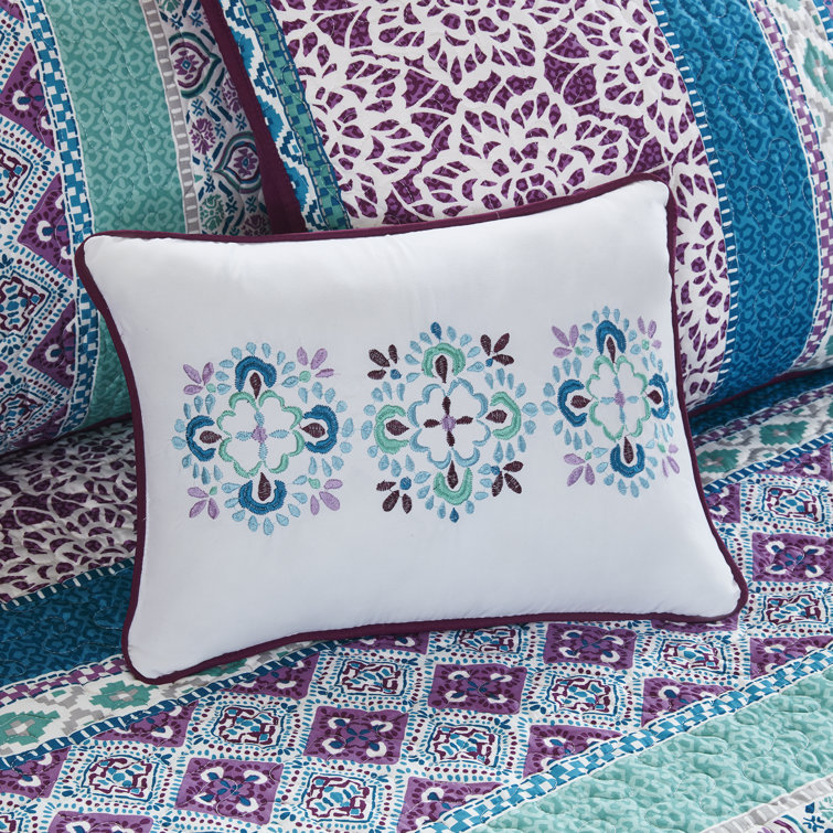 Boho Chic Embroidered Polyfill Daybed Coverlet Set