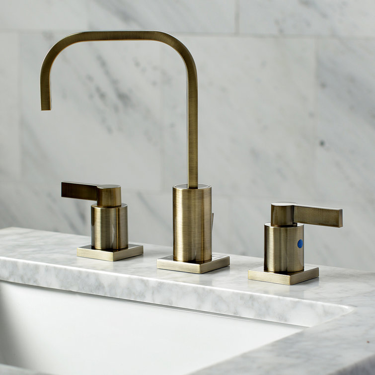 NuvoFusion Antique Brass Ergonomic Widespread Bathroom Faucet