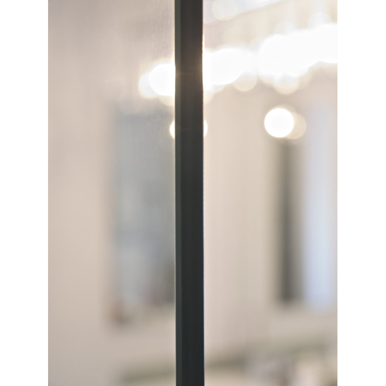 Crystal Clear Frameless Glass Pivot Shower Door, 33.5" x 60"