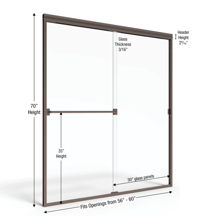 Classic Oil Rubbed Bronze Semi-Frameless Sliding Shower Door