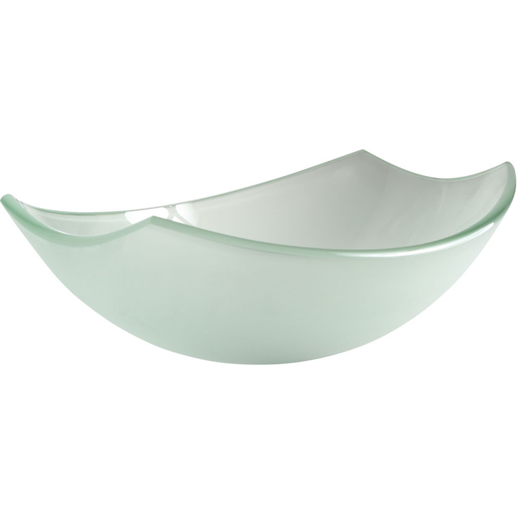 Lustrous Frosted 19.7'' Clear Glass Oval Vessel Sink