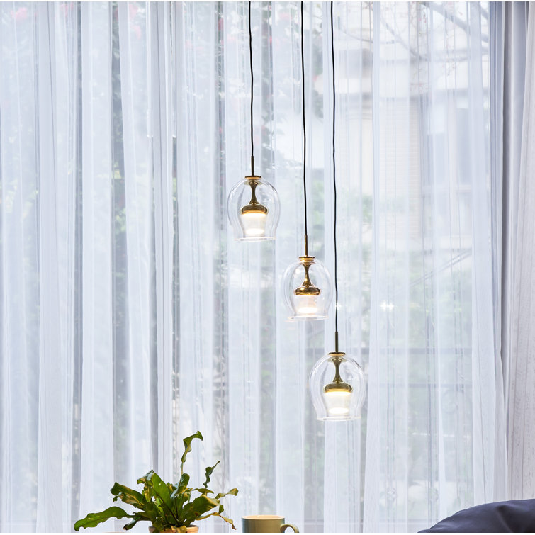 Egg Glow Teardrop Brass & Glass LED Pendant Light 6.4"