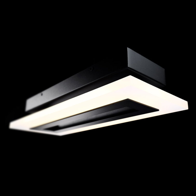 Shadow Black 17" Dimmable LED Outdoor Wall Light with Acrylic Shade
