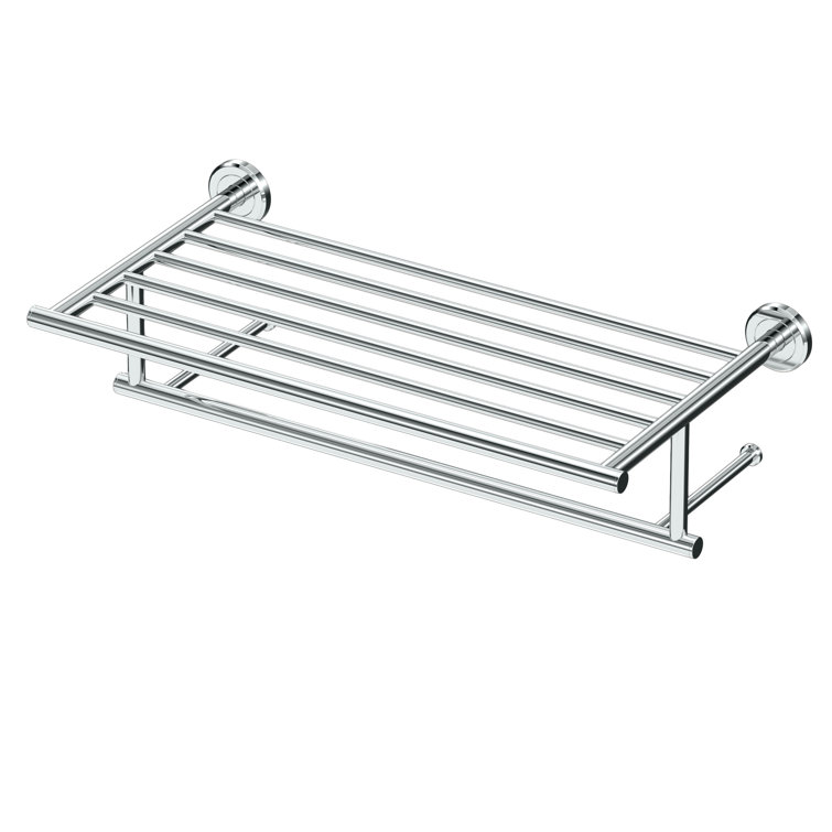 Chrome Wall Mounted Minimalist Towel Rack with Bar