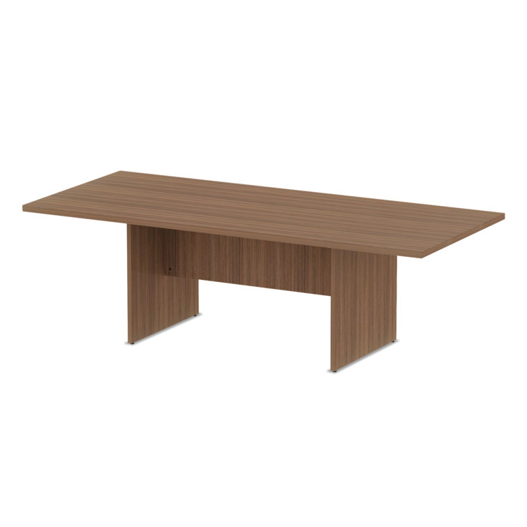 Modern Walnut Rectangular Conference Table with Laminate Top