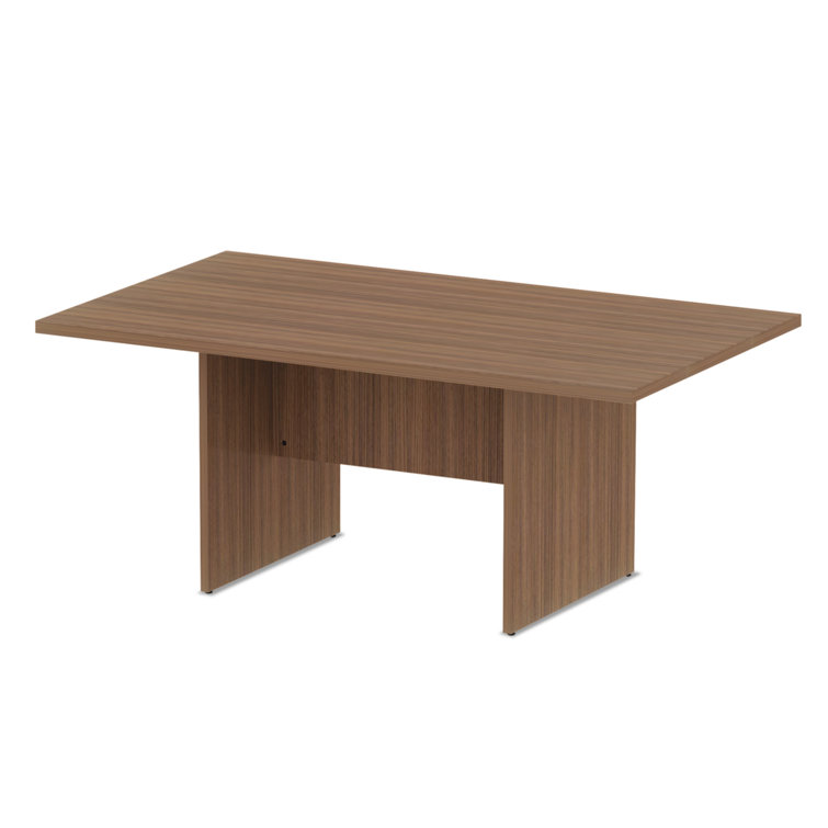 Modern Walnut Rectangular Conference Table with Laminate Top