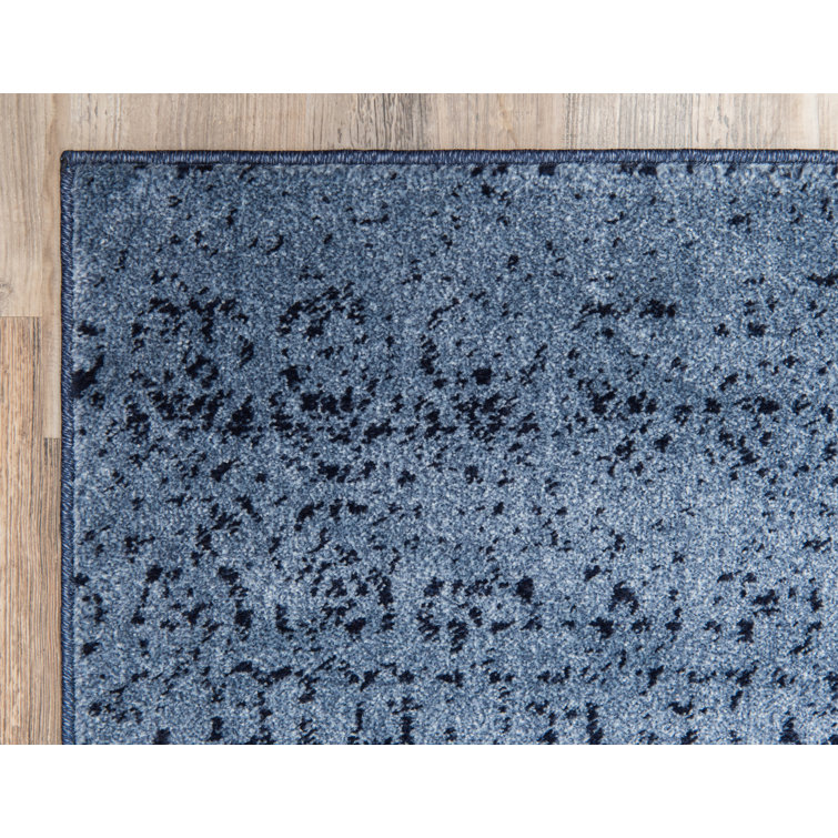 Reversible Tufted Blue Spot 10' x 14' Easy Care Rug