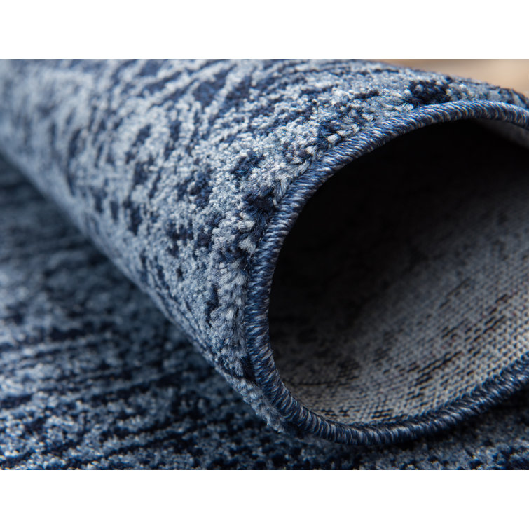 Reversible Tufted Blue Spot 10' x 14' Easy Care Rug
