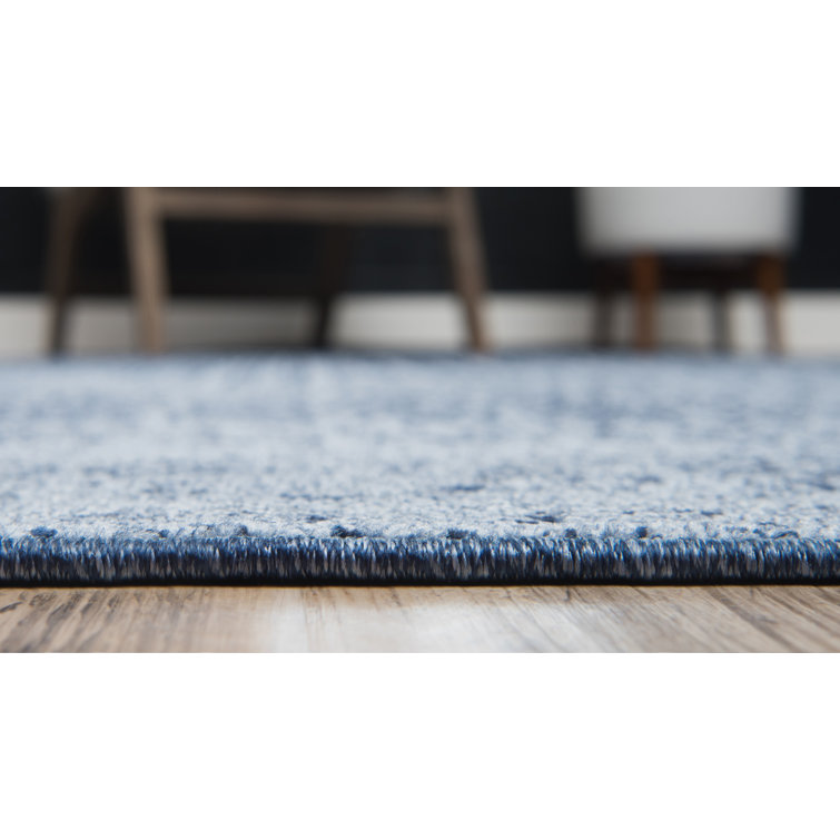 Reversible Tufted Blue Spot 10' x 14' Easy Care Rug