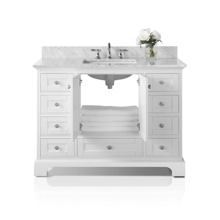 Audrey 48'' White Marble Top Single Sink Vanity