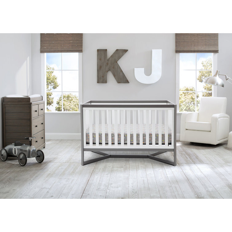 Tribeca White and Gray Convertible Toddler Daybed Crib
