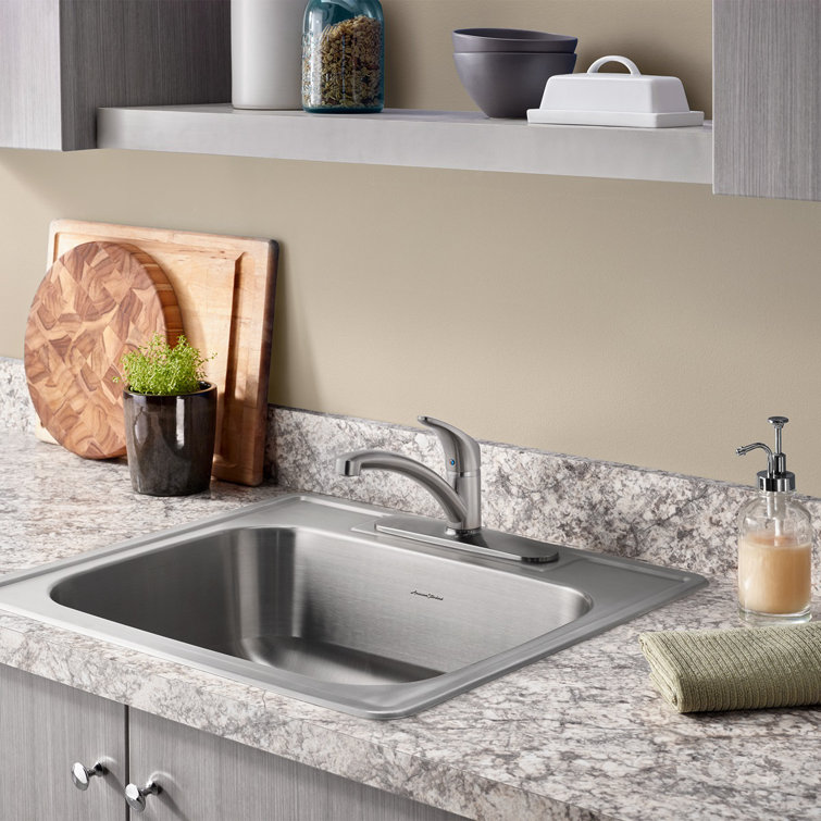 Stainless Steel Single-Handle Kitchen Faucet with Deckplate