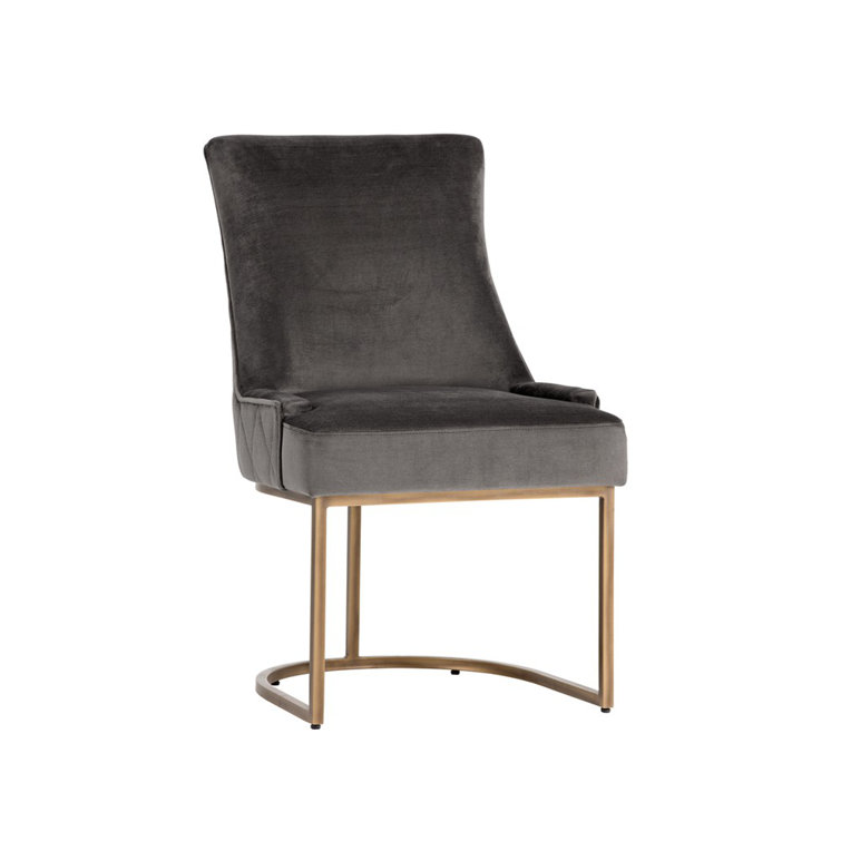 Piccolo Pebble Upholstered Faux Leather Dining Chair with Steel Legs