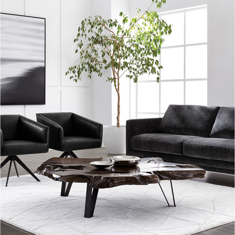 Teak Root and Black Iron Outdoor Coffee Table