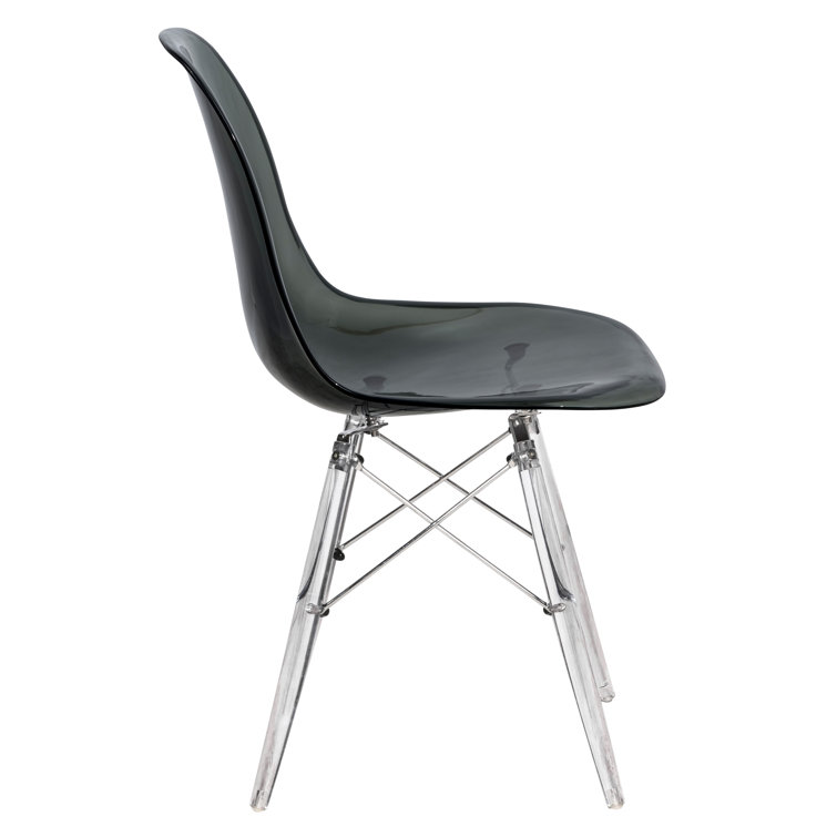 Elegant Dover Transparent Black Metal Cross Back Side Chair