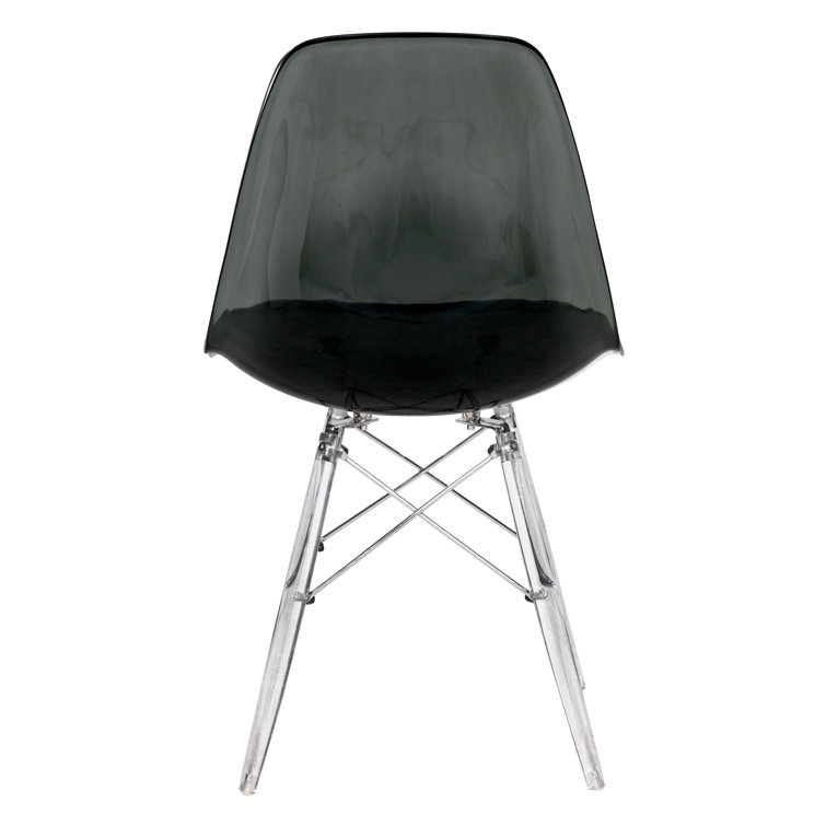 Elegant Dover Transparent Black Metal Cross Back Side Chair
