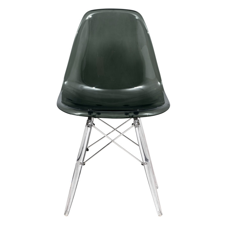Elegant Dover Transparent Black Metal Cross Back Side Chair