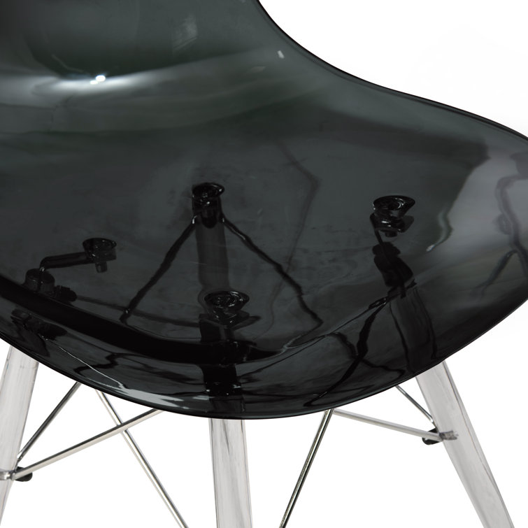 Elegant Dover Transparent Black Metal Cross Back Side Chair