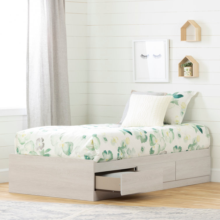 Fynn Winter Oak Twin Captain's Bed with 3 Storage Drawers
