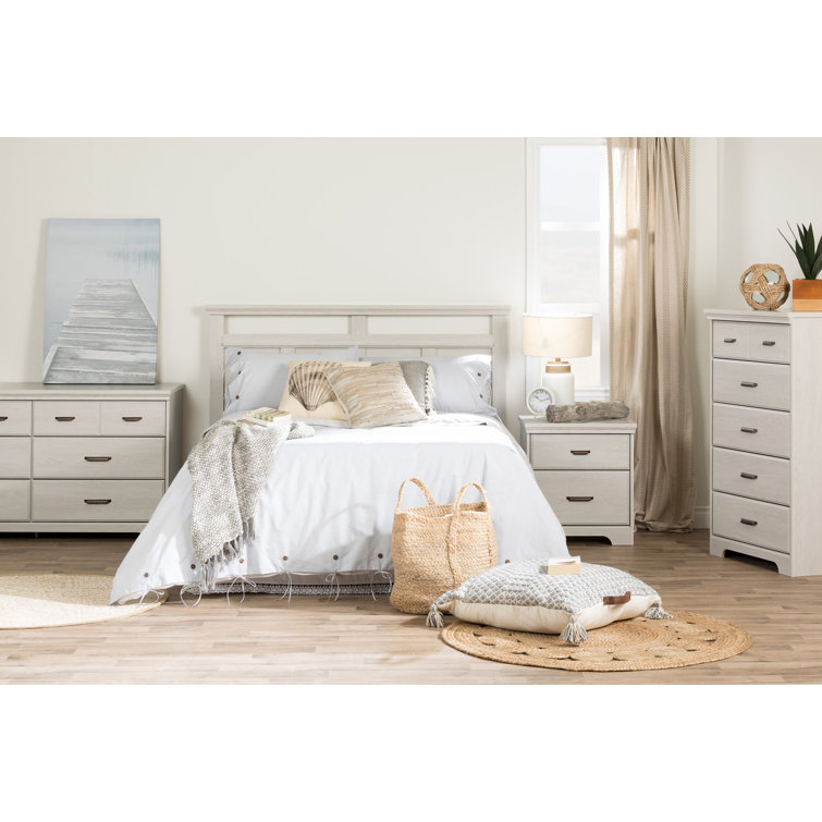 Winter Oak 2-Drawer Nightstand with Metal Handles