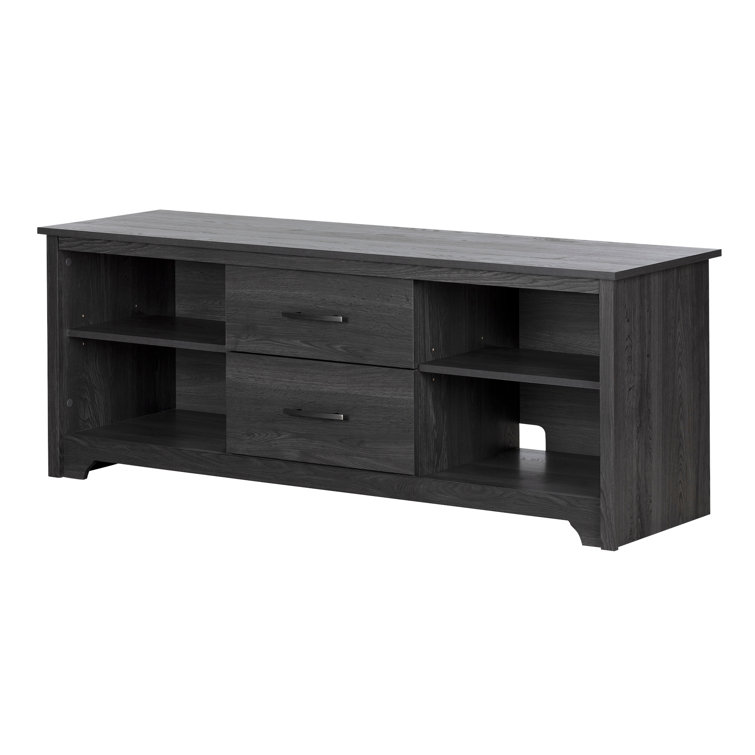 Gray Oak 60" TV Stand with Adjustable Shelves and Drawers