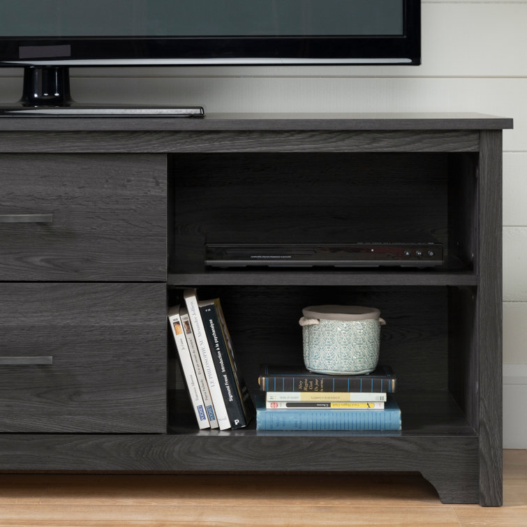 Gray Oak 60" TV Stand with Adjustable Shelves and Drawers
