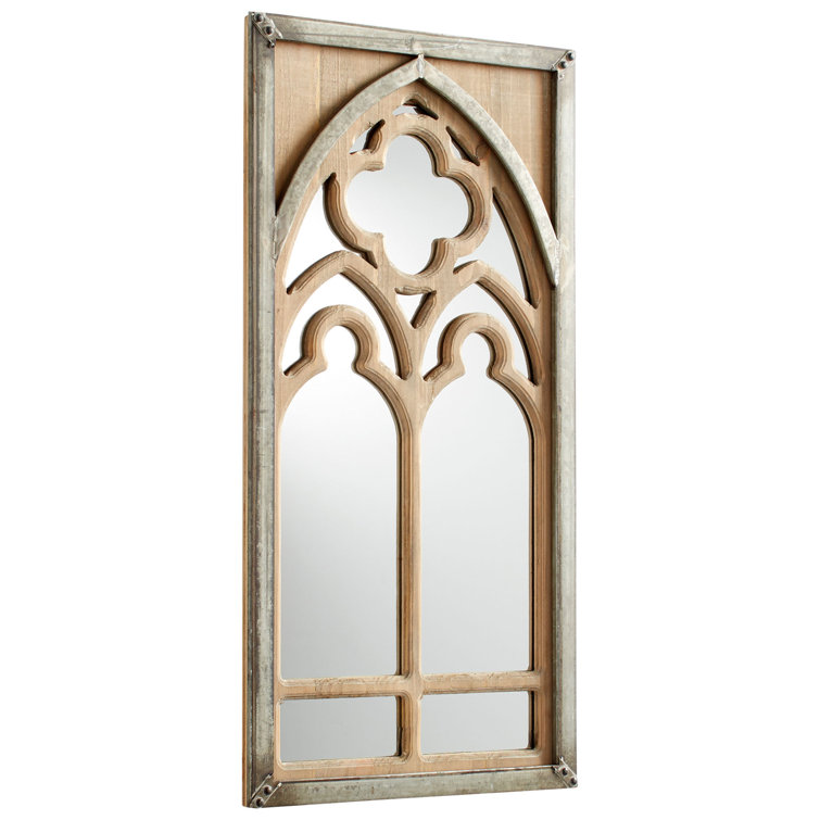 Carlita 15''x30'' Rectangular Bronze Wood and Silver Accent Mirror