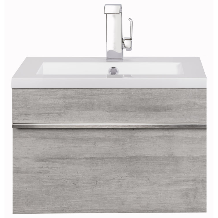 Arlie 24'' Single Sink Bathroom Vanity with Cultured Marble Top