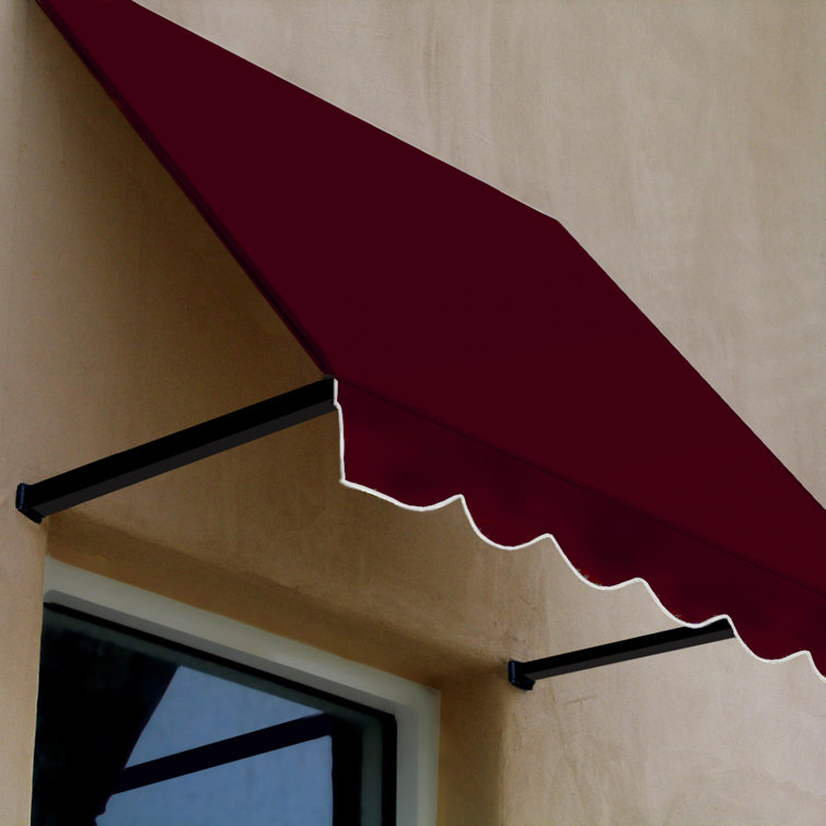 Burgundy Acrylic Fabric Fixed Window and Door Awning
