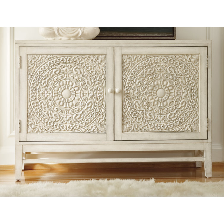 White Carved Wood Traditional Sideboard