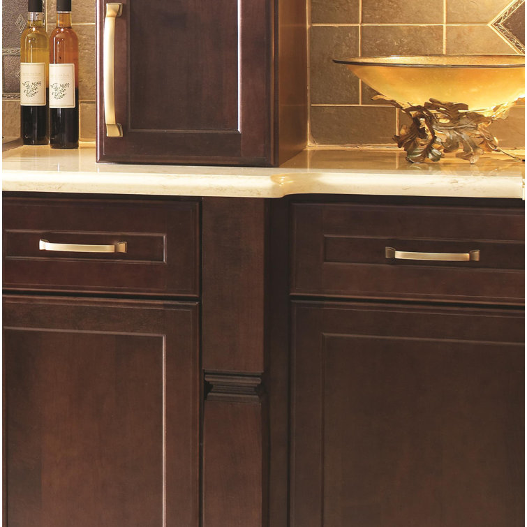 Gilded Bronze 3-3/4 Inch Traditional Cabinet Pull