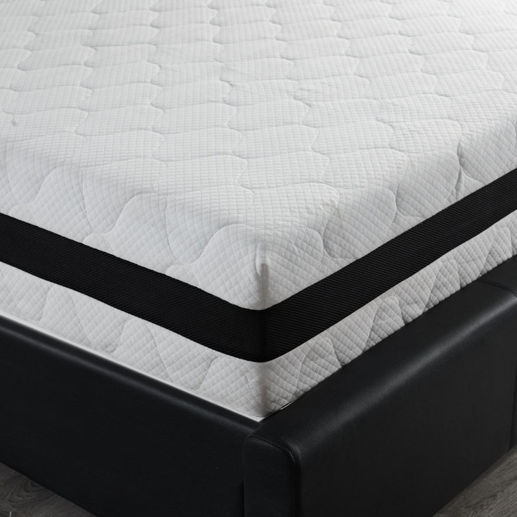 Mia Full Gray Upholstered Metal Frame Bed with Tufted Headboard