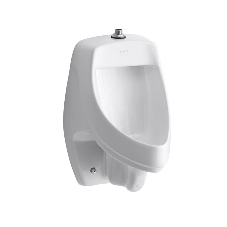 White Vitreous China Wall-Mount Siphon-Jet Urinal with Top Spud
