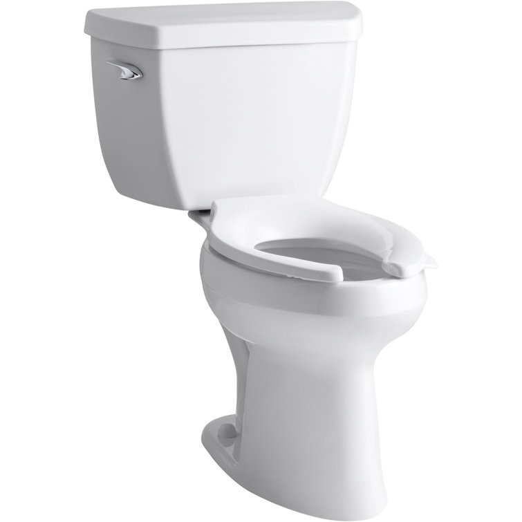 White Vitreous China Elongated Two-Piece Pressure Assist Toilet